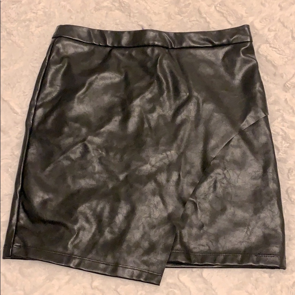 Black Faux Leather Mini Skirt